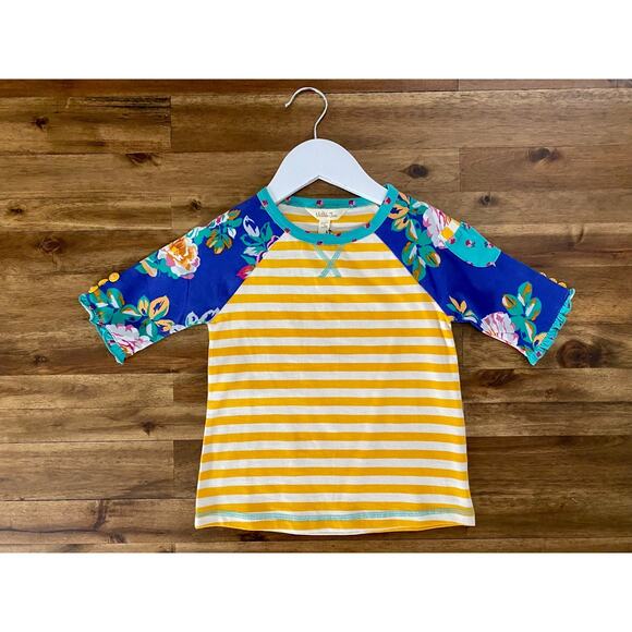 NWT Matilda Jane Moments With You School Days Short Sleeve Yellow Blue Top 4 - Picture 2 of 9